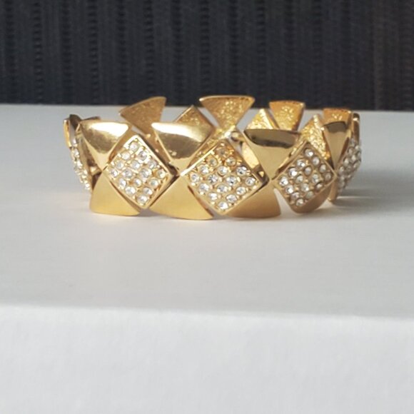 Signed FAC Fifth Avenue Collection Butler Link Clear Crystal Bracelet - Picture 7 of 10